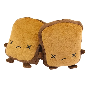 

1 Pair Toast Shaped Plush USB Heating Gloves Hand Warmer Magic Sticker Half Finger Cartoon Soft Cute Adult Winter Adjustable