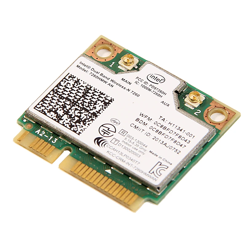 Двухдиапазонный беспроводной-N 7260HMW PCIE WiFi адаптер Intel 7260 7260HMW 2,4 ГГц/5 ГГц 300 Мбит/с Wlan Wi-Fi Bluetooth 4,0 сетевая карта