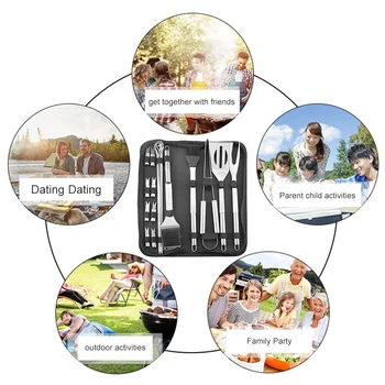 

Multifunction Outdoor Camping Picnic Cookware Kit 20pcs Cooking Locking Tong Kitchen Utensils Kitchen Gadgets Utensil