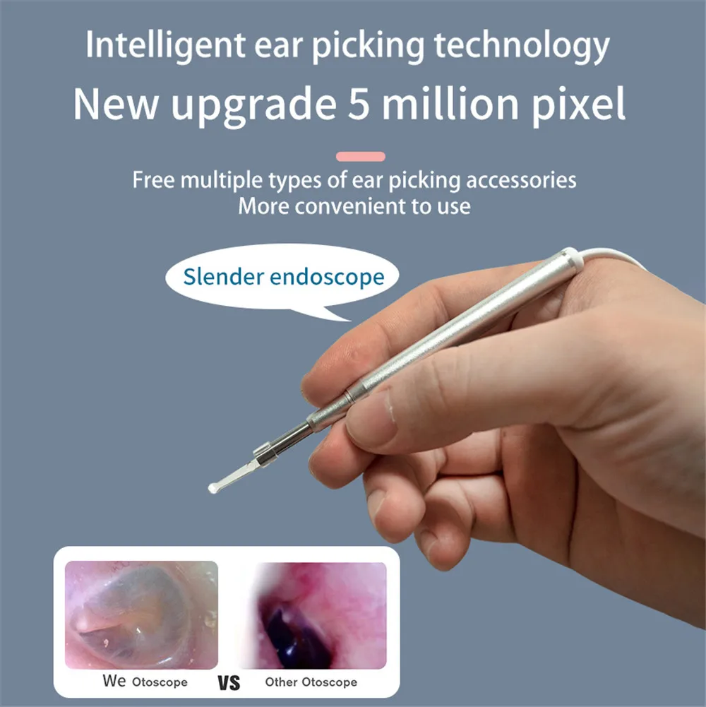 3.9MM Video Otoscope Camera 1080p 4.3 Inch Screen Ear Inspect Earwax Camera HD Display Digital Medical Endoscope Cleaning Tool