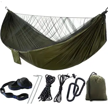 

Camping/garden Hammock With Mosquito Net Outdoor Furniture Portable Hanging Bed Strength Parachute Fabric Sleep Swing