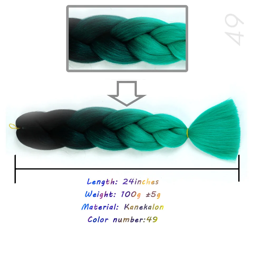 LANLAN24 дюйм плетение волос для наращивания Jumbo вязание крючком косы синтетические волосы стиль 100 г/шт. чистый блонд розовый зеленый аксессуары для волос - Цвет: #17