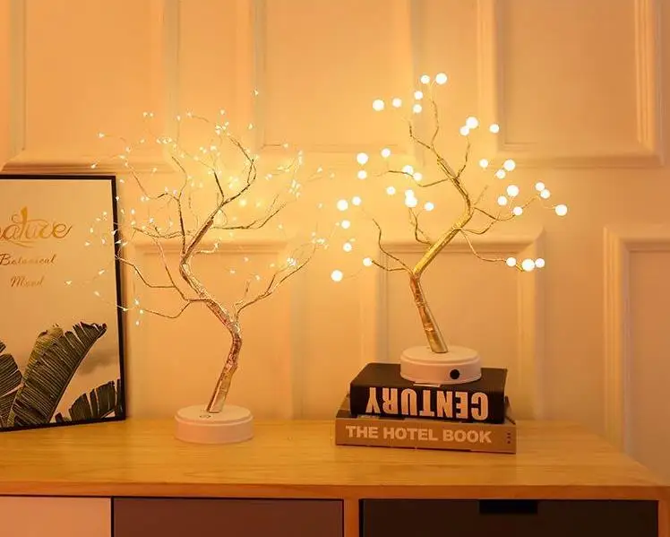 Сенсорный выключатель luminaria led light Сказочный свет со светодиодной полоской жемчуг/Светлячок/babysbreat дерево ствол пейзаж ночник настольная лампа