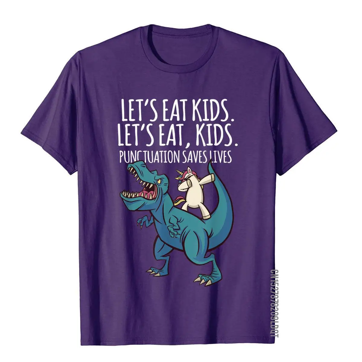 Funny Lets Eat Kids Punctuation Saves Lives Grammar School T-Shirt__B7223purple