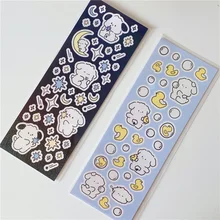 Autocollants dessin animé chiot étoile lune, étiquette mignonne coréenne Ins Laser fille étoile carte Photo Diy, papeterie de Collage décorative Kawaii