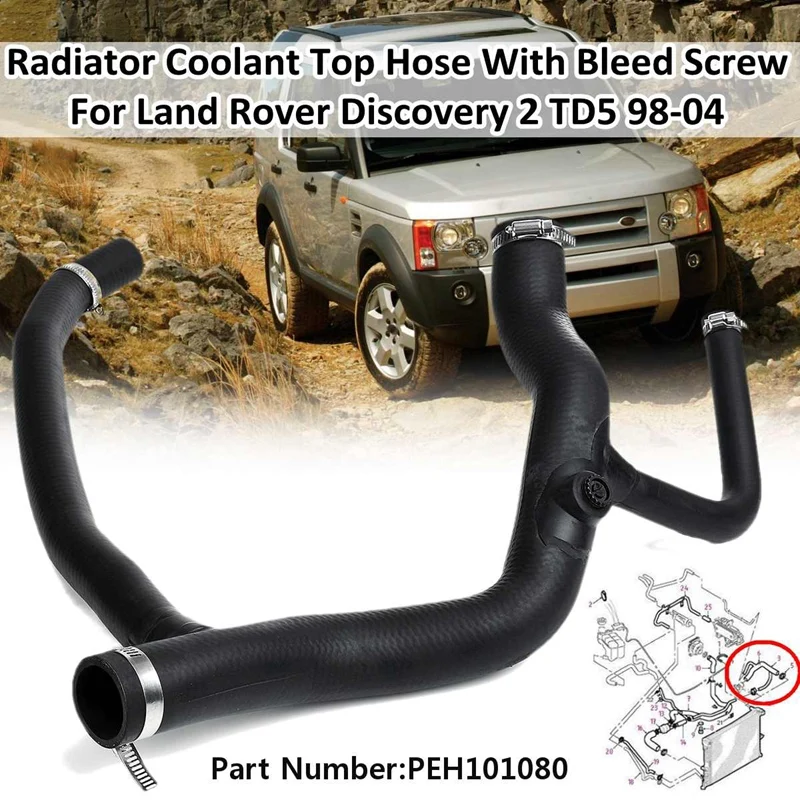 Для PEH101080 радиатор охлаждающей жидкости хладагент верхний шланг и кровяный винт для Land Rover Discovery 2 TD5 1998-2004