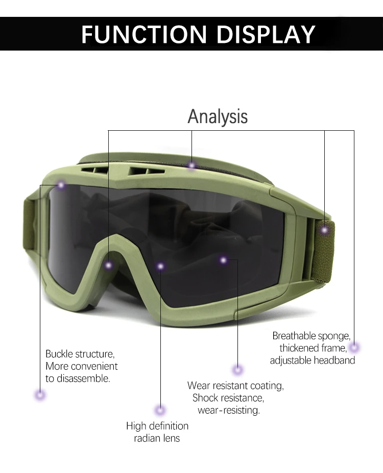 NorthFOX Locust Military Tactical Goggles CS Shooting Goggles Windproof Paintball Glasses Men's Outdoor Sports Camping Hiking Mo