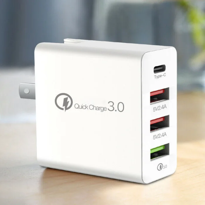 Настенное зарядное устройство адаптер 4 порта Тип C USB зарядное устройство адаптер Быстрая зарядка для домашнего офиса OUJ99