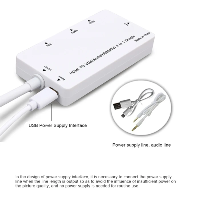 HD 4-в-1 Дисплей конвертер для телевизионные проекторы с HDMI/VGA/DVI Порты LSMK99