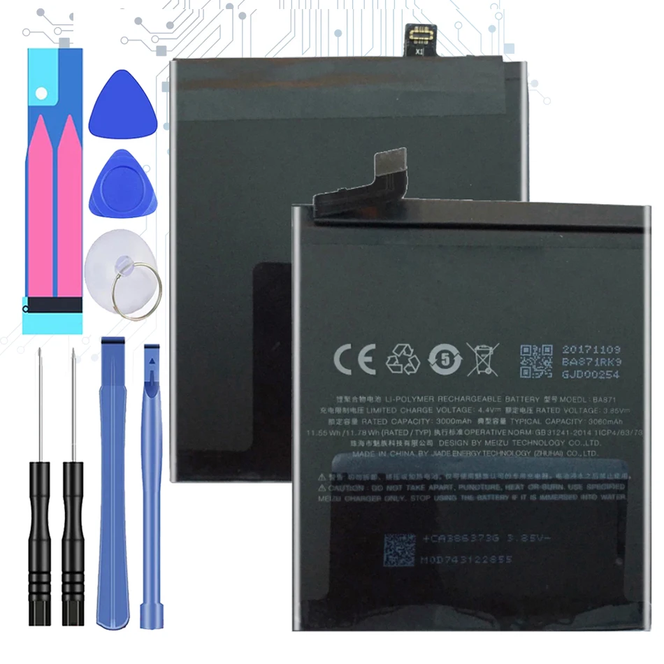 Сменная батарея для Meizu Meizy Mei zu Meilan M15 BA871 BA 871 3060 мАч с трековым кодом|Аккумуляторы