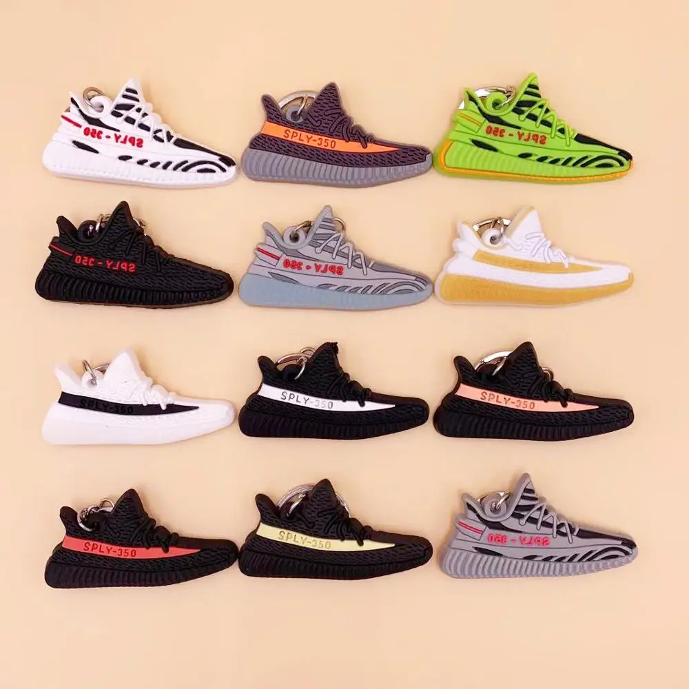 

Mini Silicone SPLY-350 V2 Shoes Keychain Off White Woman Men Kids Key Ring Gift Porte Clef Sneaker Key Chain