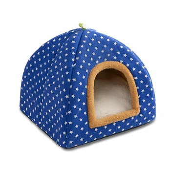 

Foldable Fabric Pet Dog Cat Bed Soft Stars Pattern Cat Pet Cat House Warm Sleeping Nest For Cat Washable Cute Pet Supplies