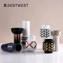 Нордическая керамическая ваза декорация легкая роскошная модель комнаты мягкое украшение гостиной сушеное для декора; ваза с цветами креативный цветок