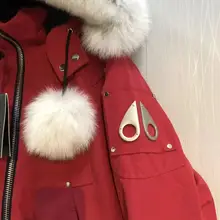 Европа и Америка, Канада, ножницы, лося, средняя длина, финский воротник из лисьего меха, пушистые шарики, пуховая куртка