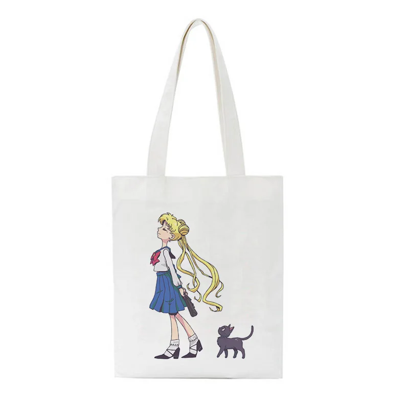 Женская Холщовая Сумка Sailor Moon японская через плечо с принтом в виде воды и