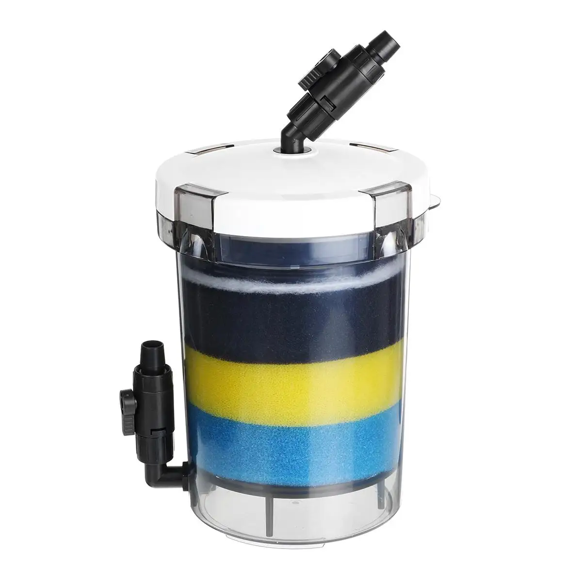 220 V-240 V 800L/h 14W фильтр аквариума ультра-тихий Внешний Аквариум фильтровальный стакан фильтр губка очистки воды EW-604B - Цвет: Черный