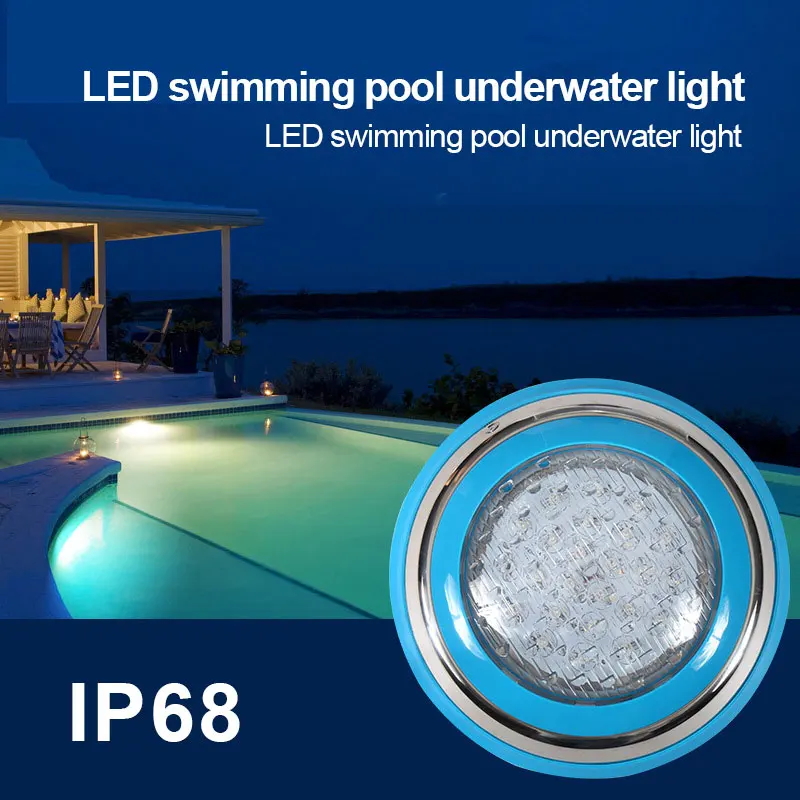 

LED swimming pool light wall-mounted stainless steel underwater colorful landscape fish pond spotlight underwater light