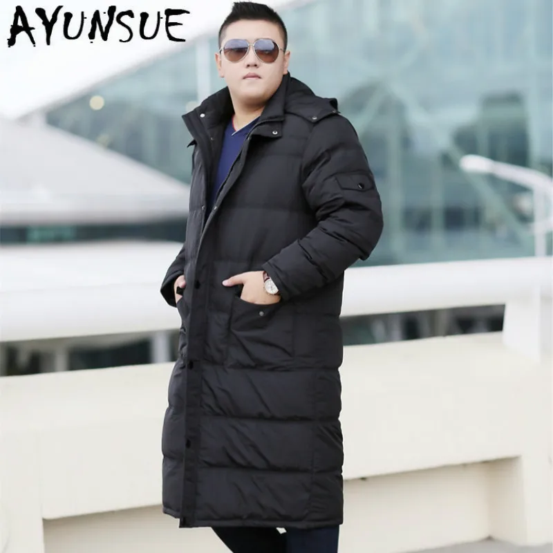 

AYUNSUE 90% White Duck Down Coat Men Korean Plus Size Winter Coat Men Long Puffer Jacket Men Warm Doudoune Homme 150A YY1303