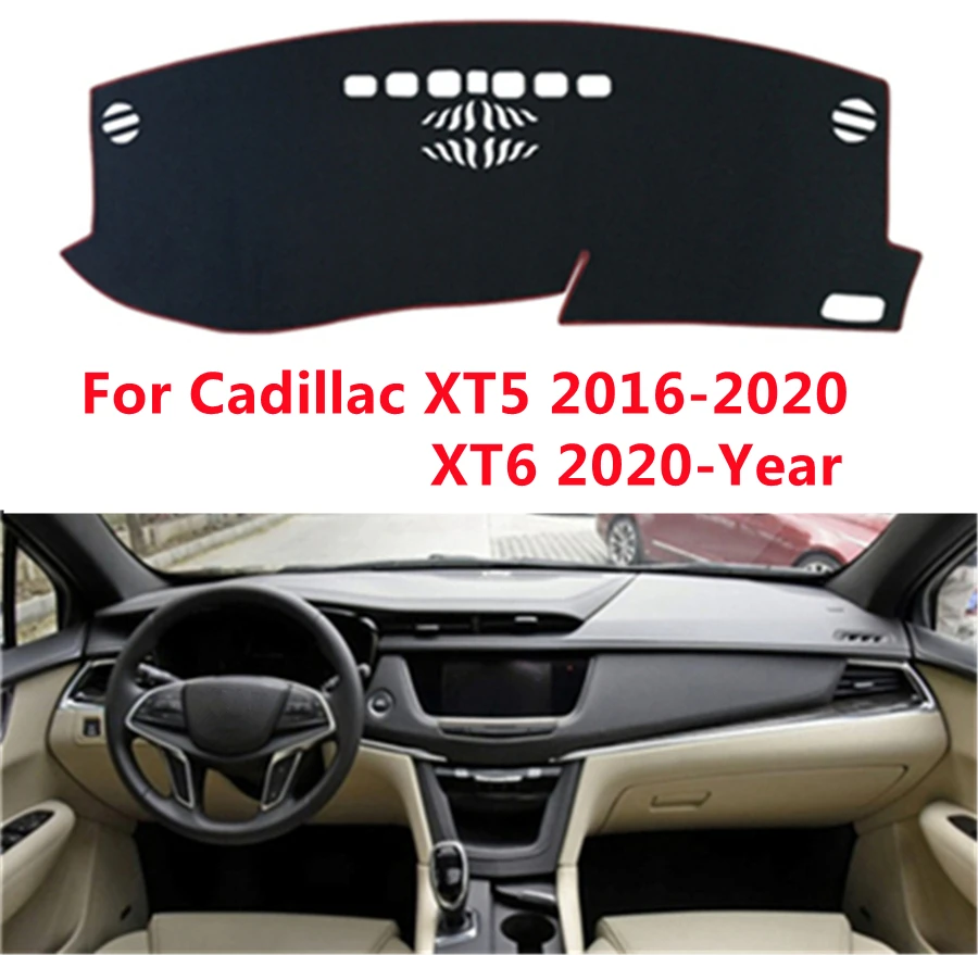 Черный автомобильный коврик для приборной панели Cadillac XT5 XT6 (2016-2020 года) 2017-2018-2019