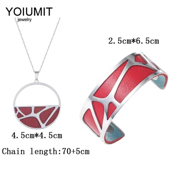 

Cremo Giraffe Pendant Bracelet For Women Stainless Steel Necklace and Bracelet Manchette Femme Interchangeable Leather Jewelry