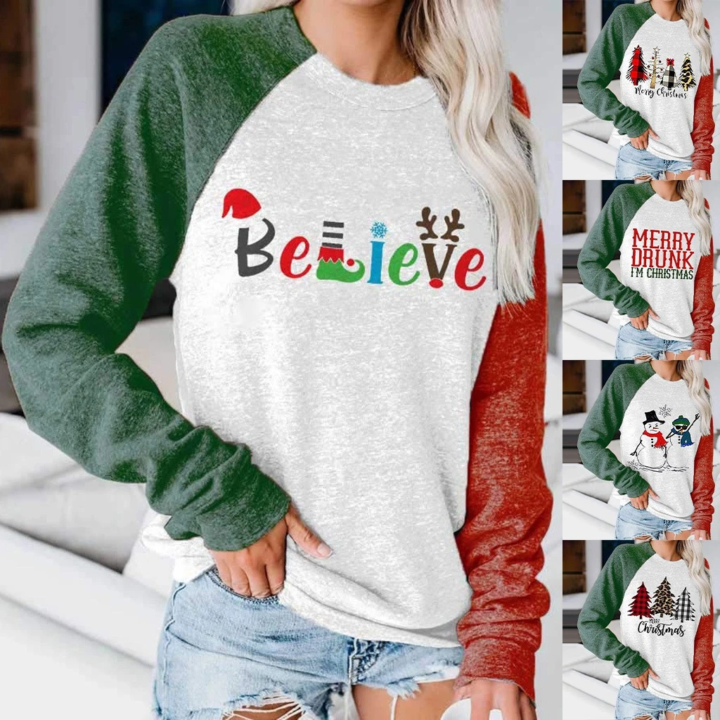 Ladies christmas long sleeve t shirts Clearance