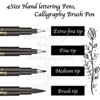 Haile Brush Calligraphy Pen Hand Lettering Pens Black Ink Art Markers,for Writing Drawing School Office Stationery Art Supplies 2