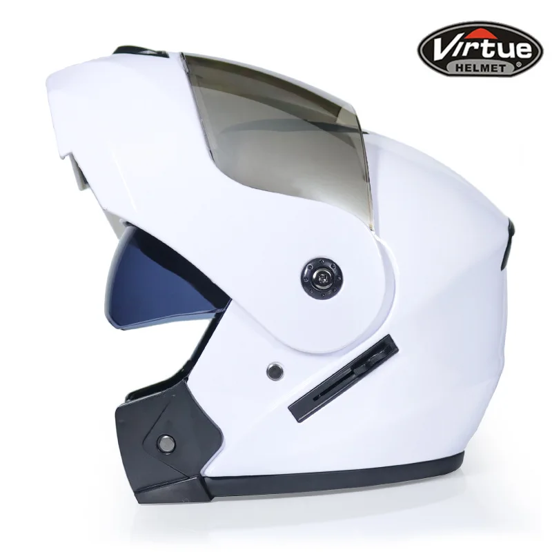 Dual Lens Motorcycle Helmet Unisex Racing Motocross Helmets Modular Carbon Fibre Full Face Helmet Flip Up Cascos Para Moto - Цвет: 6