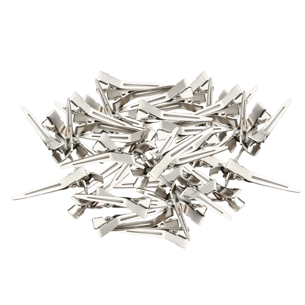 50x Iron Alligator Single Prong Hair Clips Crocodile Duck Bill Clips DIY