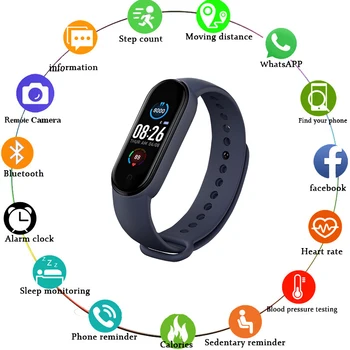 

M5 Smart Watches Bluetooth Bracelet Sports Watch Pedometer Heart Rate Monitor Smart Bracelet for Android for IOS