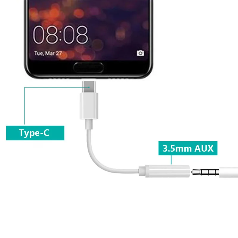 Cherie USB C 3,5 разъем для наушников адаптер Разъем для samsung Xiaomi huawei Oneplus Тип C 3,5 мм сплиттер аудио наушники