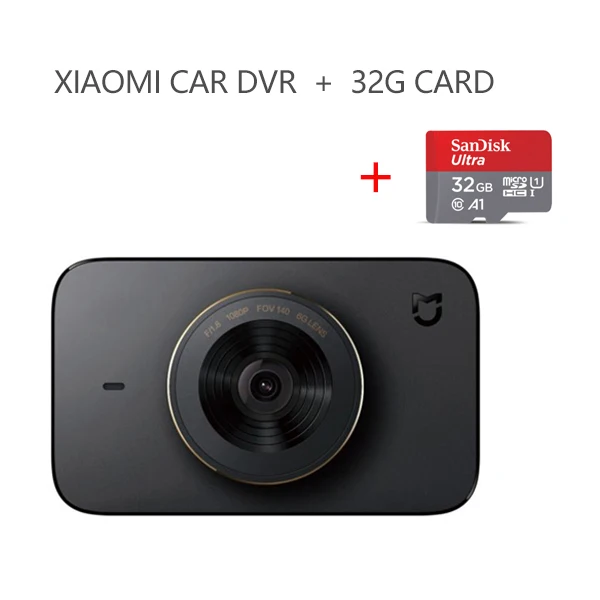 Xiaomi Mijia Smart car dvr камера Wifi Голосовое управление Dash Cam 1080P 3 дюйма HD экран 140 градусов широкоугольный автоматический видеорегистратор - Название цвета: Add 32GB TF Card
