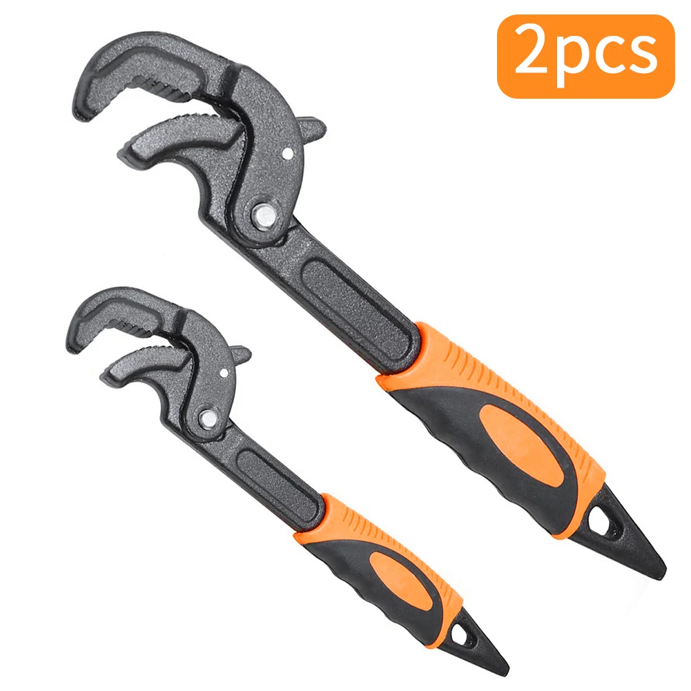 

2PCS Wrench Pipe Adjustable Spanner Plumber Universal Key Open End Spanner Set High-carbon Steel Multifunctional Hand Tool