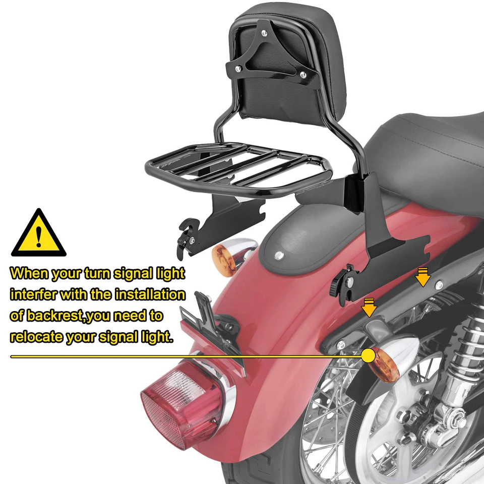 調節可能な取り外し可能なバックレスト シーシーバー+荷物ラック ハーレーツーリング 09-21用 Adjustable Detachable Backrest Sissy Bar+Luggage Rac リアバックレスト オートバイ用調節可能取り外し可能バックレスト
