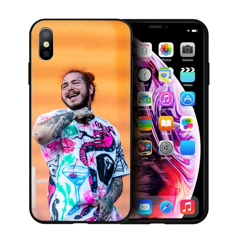 EWAU Post Malone силиконовый телефон чехол для iPhone 5 5S SE 6 6s 7 8 plus X XR XS 11 Pro Max - Цвет: B12