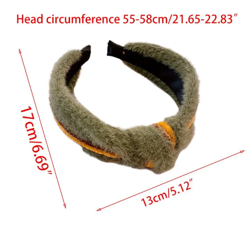 Женская повязка на голову зимний искусственный мех обруч для волос твист крест завязанная повязка на волосы головной убор 95AB