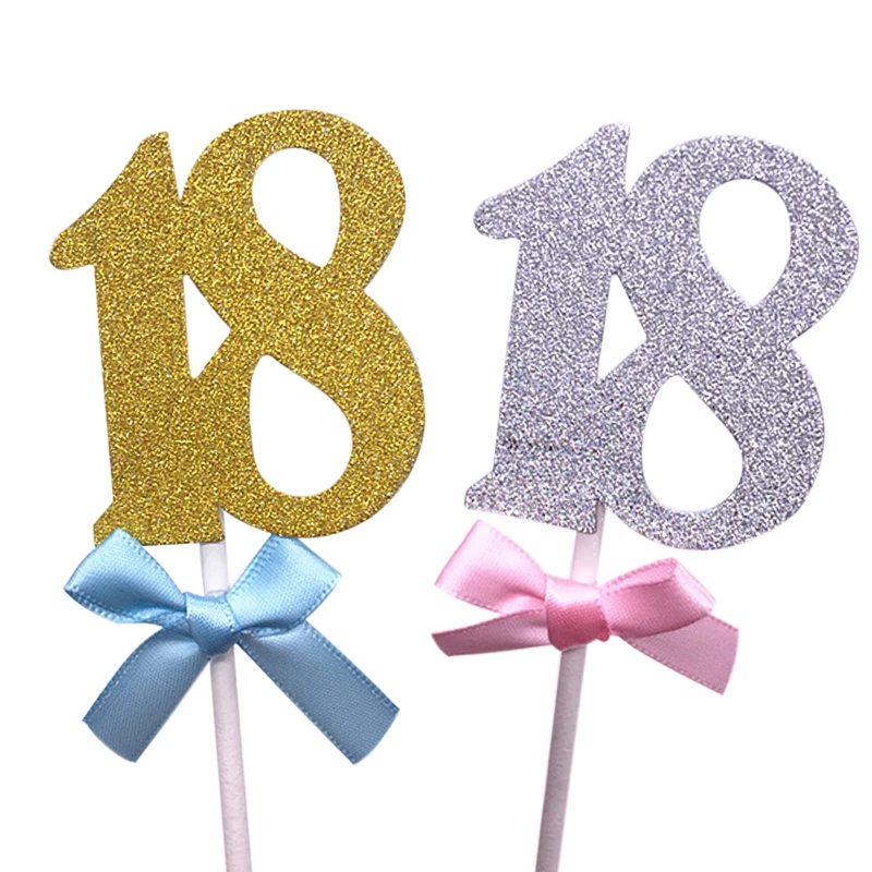 10 шт./лот ручной работы прекрасный кекс топперы 18 лет День рождения инструменты