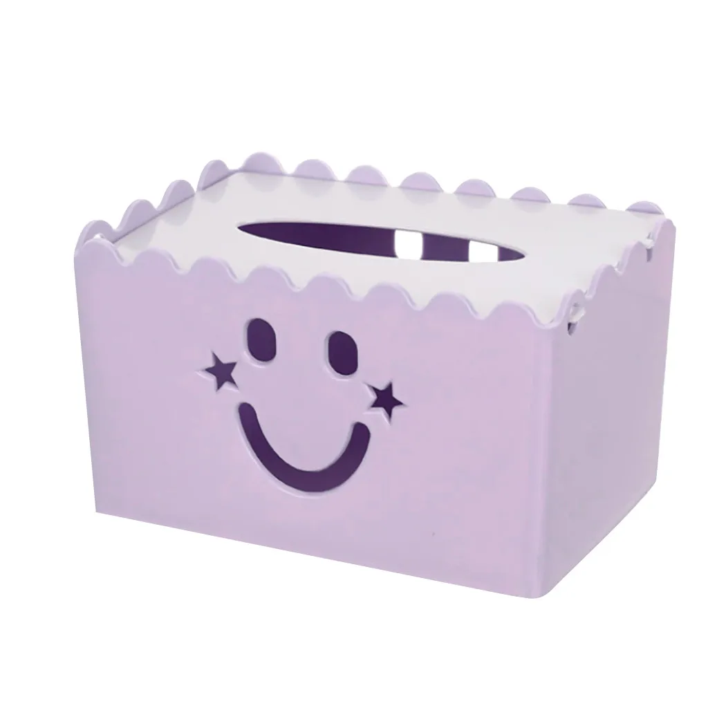 Полый контейнер, держатель для салфеток, коробка для салфеток, Деревянная обложка, бумажный чехол для хранения салфеток# Y5 - Цвет: Purple