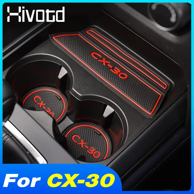For Mazda CX30 CX 30 Accessories Anti Slip Rubber Mats Gate Slot Mat