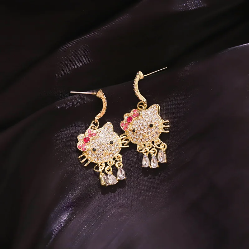 Cat Cartoon Rhinestone Exquisite Kawaii Stud Earrings Kawaii Store
