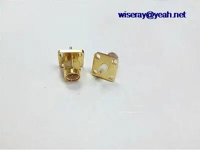 

DHL/EMS 250pcs Gold Brass Short Version RF-SMA Male 4hole chassis Panel Mount Solder-A7