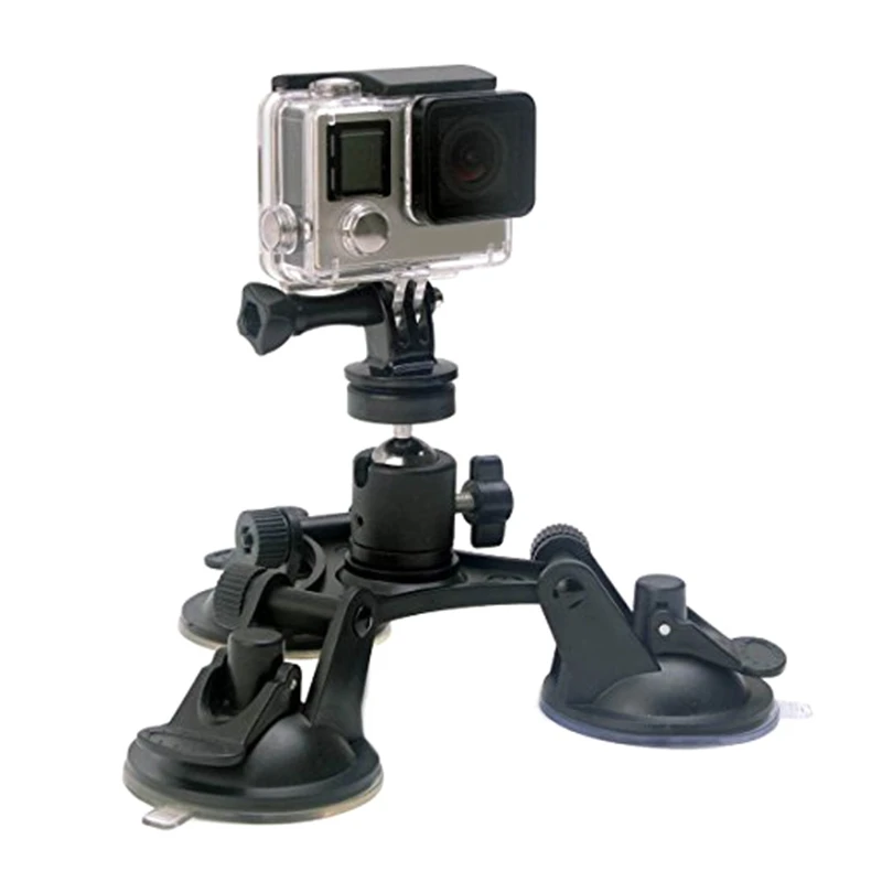 Тройной присоске крепление низкий угол присоска держатель для Gopro Hero 2 3 3+ 4 камеры