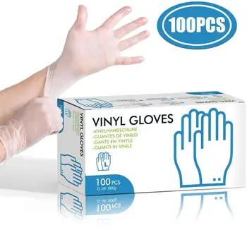 

Disposable PVC Gloves100 pcs Powder Free Latex Free Disposable Exam Gloves