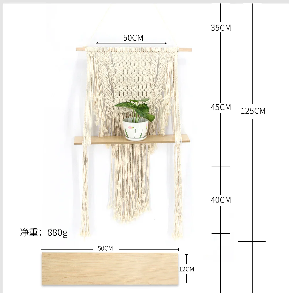 Макраме настенные подвесные с деревянной доски стойки тканые настенные подвесные, настенные гобелены, бохо настенные подвесные макраме подвесная полка скандинавские