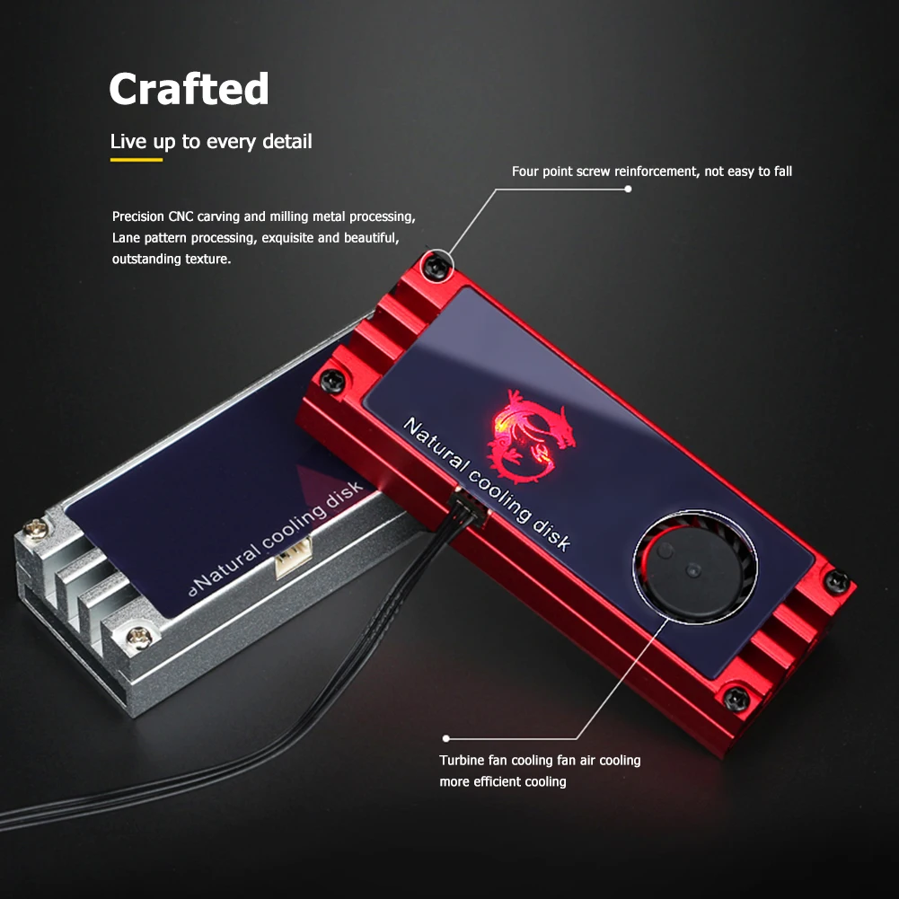 Радиатор для твердотельного накопителя VODOOL M2 SSD с OLED цифровым дисплеем M.2 2280 NVME
