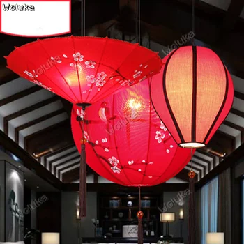 

Chandelier fabric hand-painted lantern restaurant restaurant lighting hot pot restaurant festive wrought CD50 W03