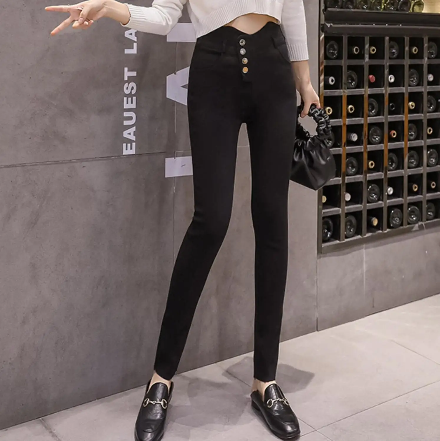 

2018 new High Waist Stretch pants Slim Pencil Trouser Women Clothing Pants Sexy Women Lady elastic Skinny Pants S-3XL