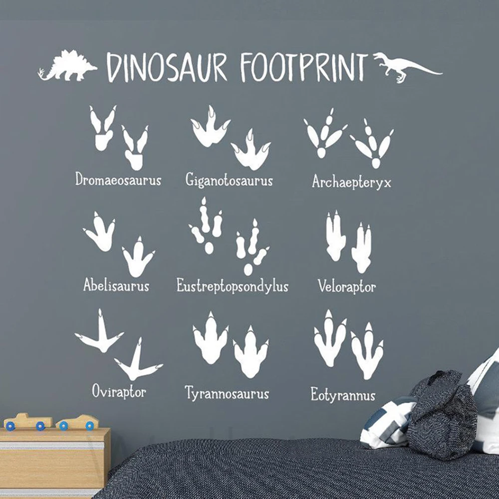 Cartoon Dinosaur Footprint Paw Wall Sticker Baby Nursery Kids Room Dino  Foot Wall Decal Playroom Vinyl Decor - AliExpress, image size:1000x1000