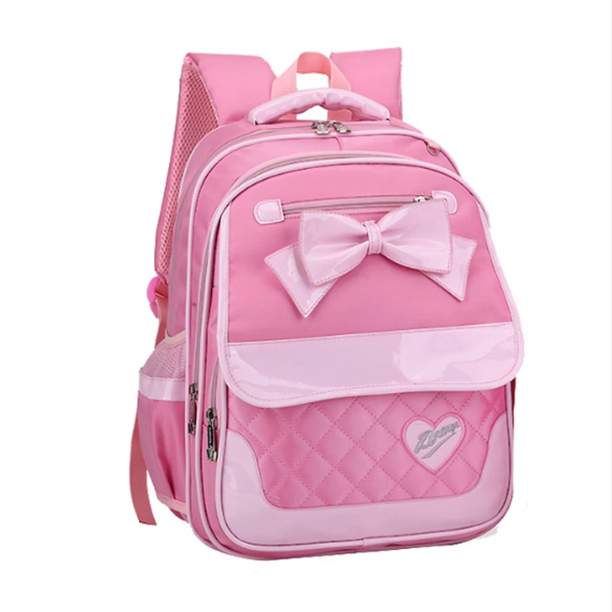 

Kids Girls Student Schoolbag Large Capacity Bowknot Wide Strap Backpack for Children New Fashion Zipper Satchels Shoulder Bags