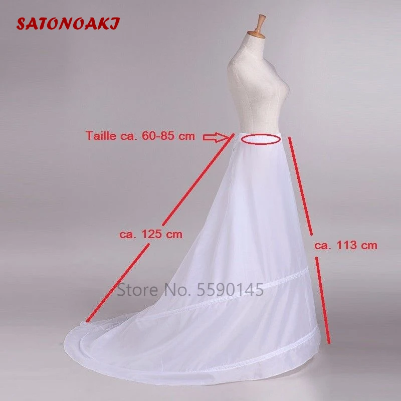 

2020 New Petticoats with Train White 2 Hoops Underskirt Crinoline for Bride Formal Dress In Stock Fashion Wedding Accessories