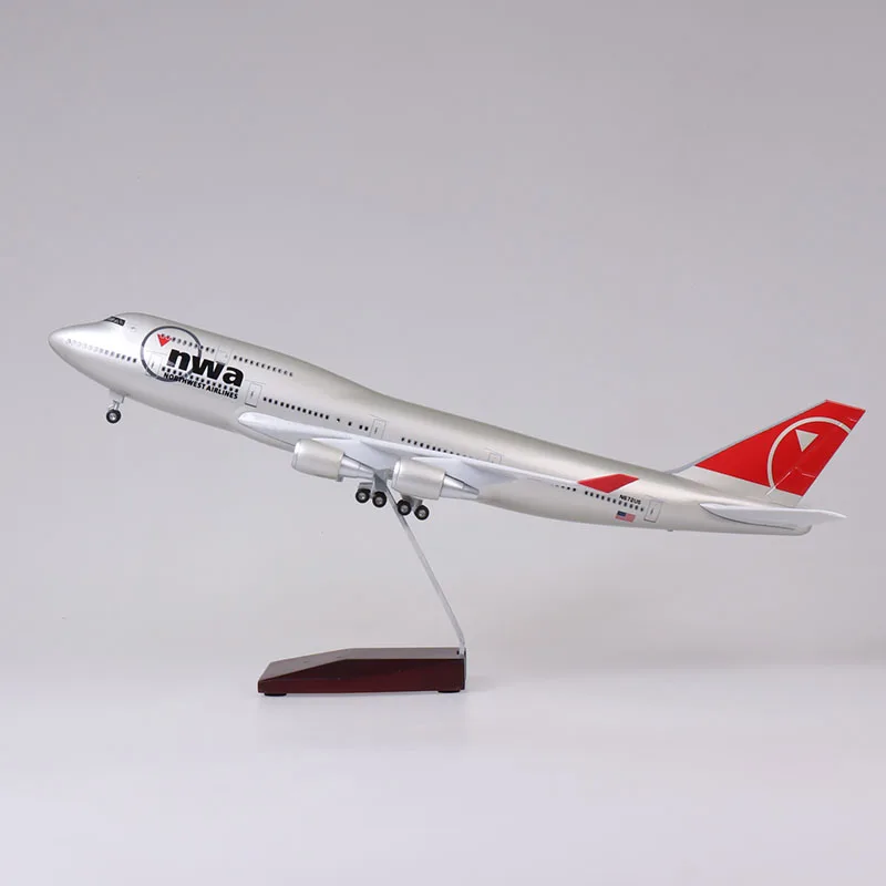 47 см Boeing 747 B747 Nwa NorthWest Airlines модель самолета авиарама W шасси и светильник игрушки самолет сувенир самолет детский подарок